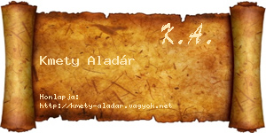 Kmety Aladár névjegykártya